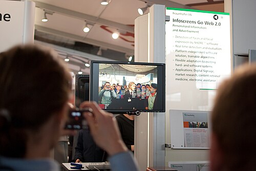 A face-detection demonstration marking faces in a live image